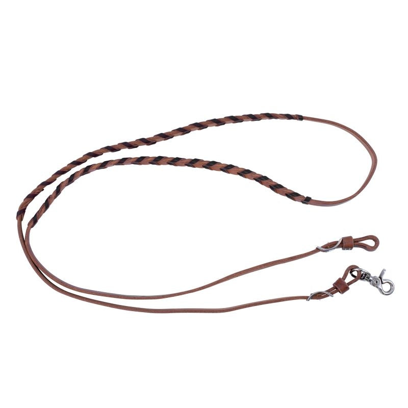 Cowboy Tack Latigo Laced Adjustable Barrel Rein
