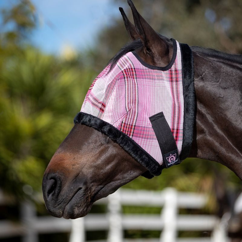Kensington Fly Mask with Fleece Trim Bubblegum