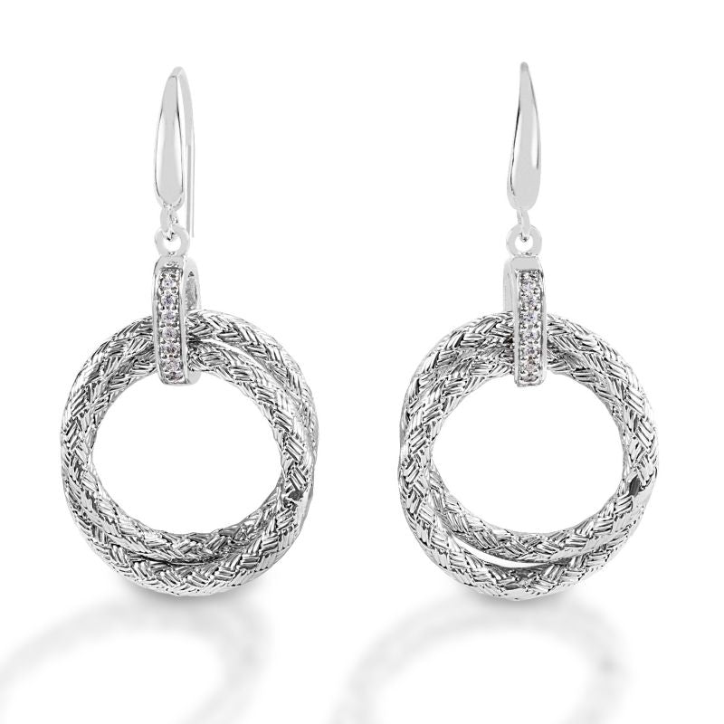 Kelly Herd Clear Rope Dangle Earrings