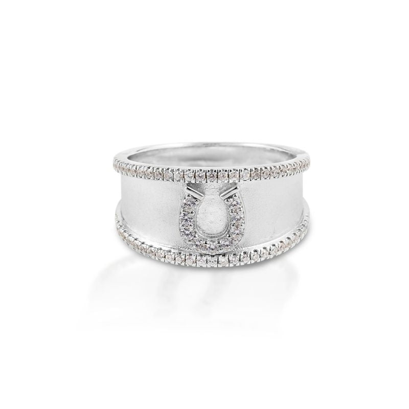 Kelly Herd Crystal Bordered Horseshoe Ring
