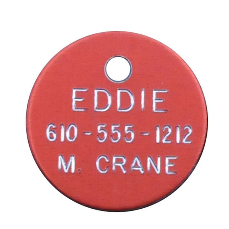 Personalized 7/8in Round Aluminum Tag
