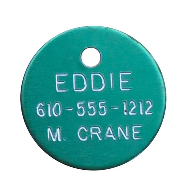 Personalized 7/8in Round Aluminum Tag