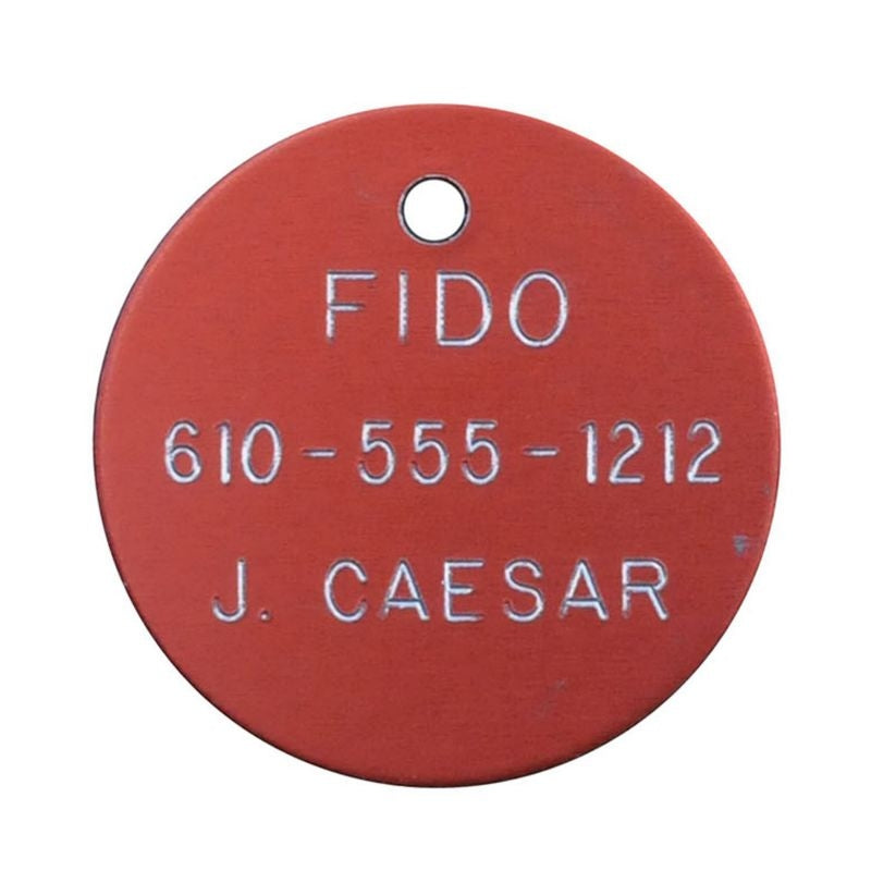 Personalized 1 1/4in Round Aluminum Tag