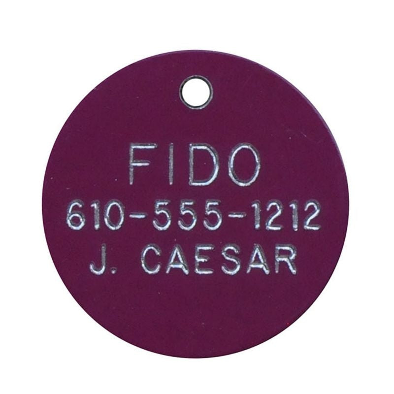 Personalized 1 1/4in Round Aluminum Tag
