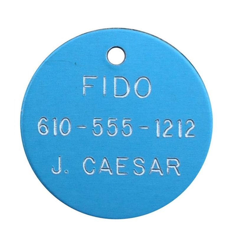 Personalized 1 1/4in Round Aluminum Tag