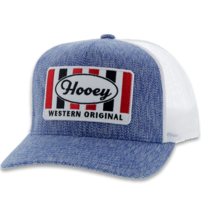Hooey Logo 5-Panel Denim/White Trucker Hat