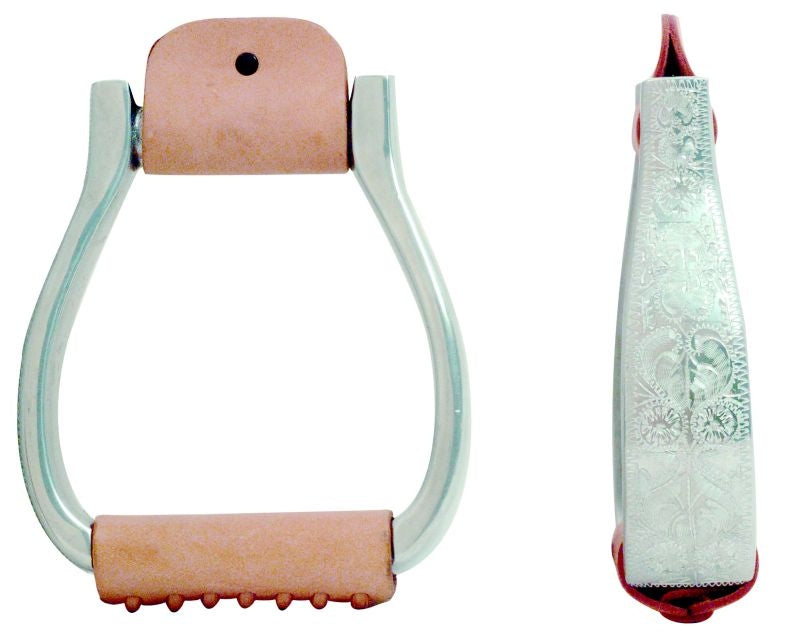 Equi-Sky 1 3/4in Engrave Visalia Aluminum Stirrups