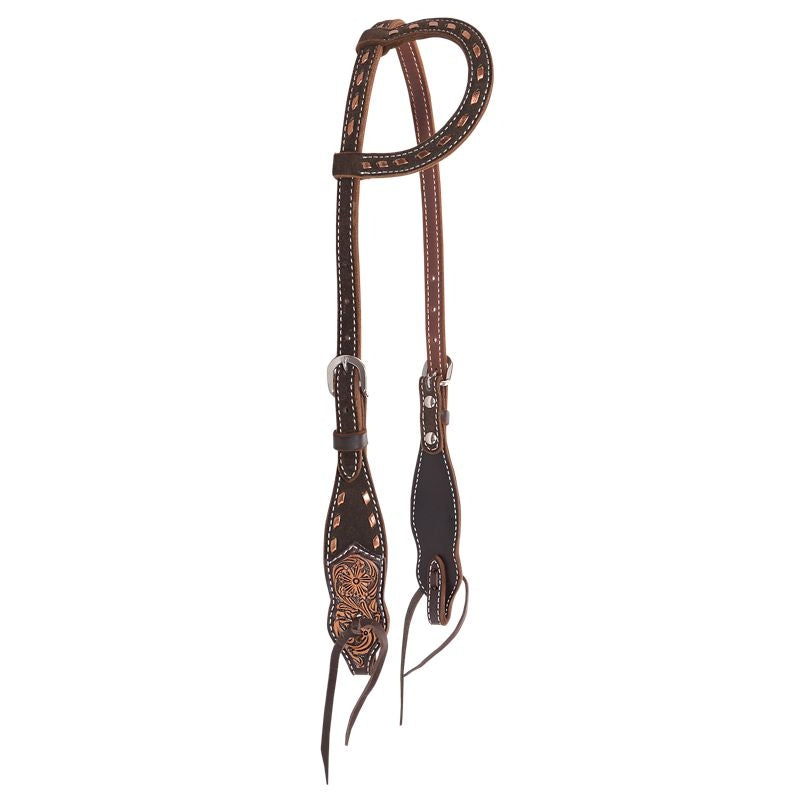 Circle Y Maverick Choc Buckstitch OneEar Headstall
