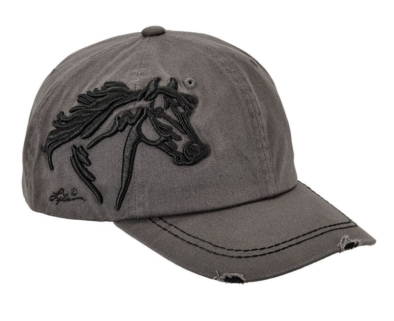 Lila 3D Horse Head Distressed Cap