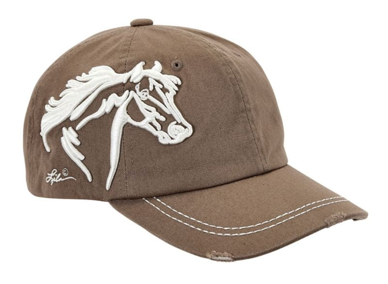 Lila 3D Horse Head Distressed Cap