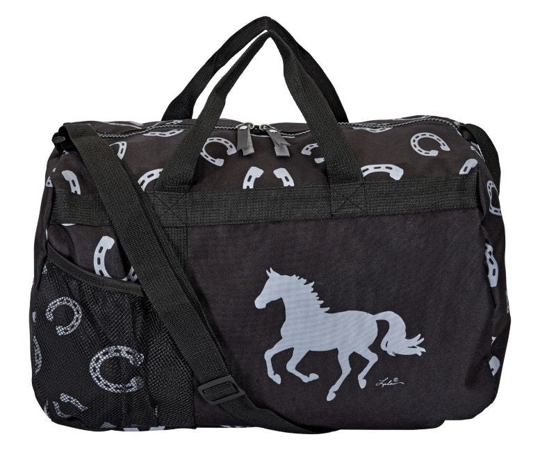 Lila Horseshoe Black/Gray Travel Duffel Bag