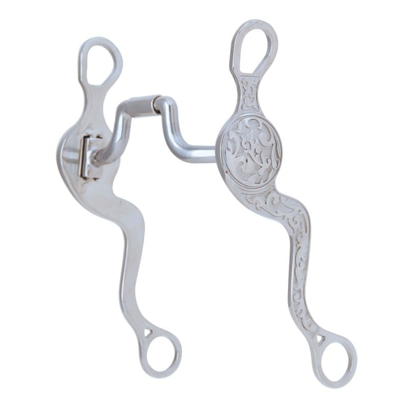 Myler Embossed Shank Med Port Barrel Bit