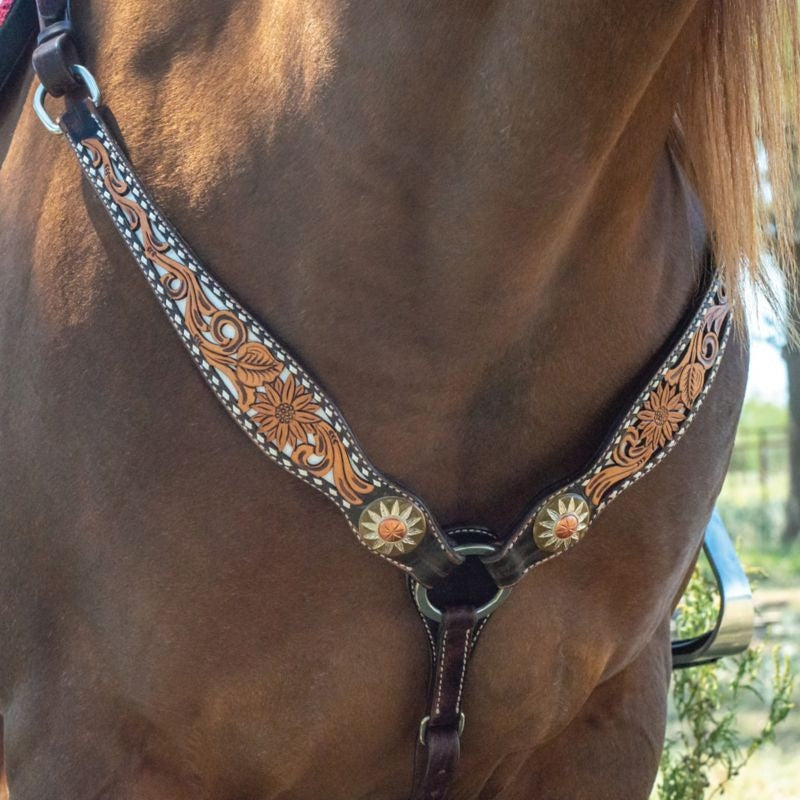 Circle Y White Daisy Filigree Breast Collar