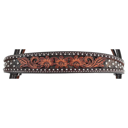 Circle Y Dark Flash AZ Flower Browband Headstall