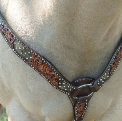 Circle Y Dark Flash Arizona Flower Breast Collar