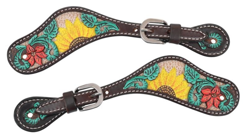 Circle Y Rising Sunflower Ladies/Youth Spur Straps