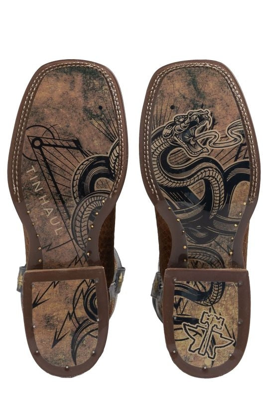 Tin Haul Mens Cut Up Boots
