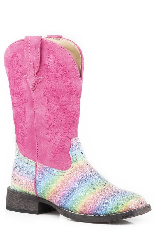 Roper Little Kids Glitter Rainbow Boots