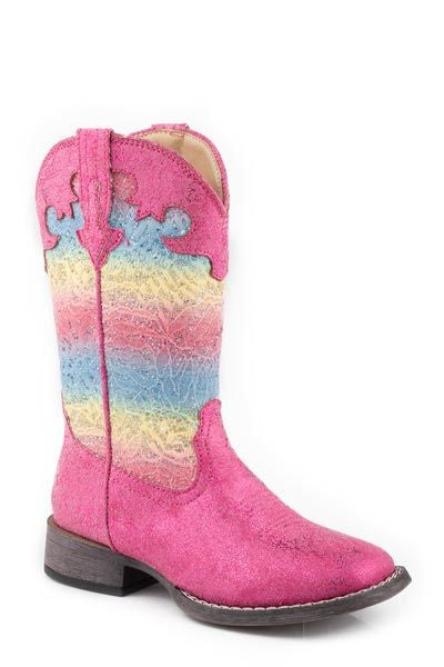 Roper Little Kids Glitter Lace Boots