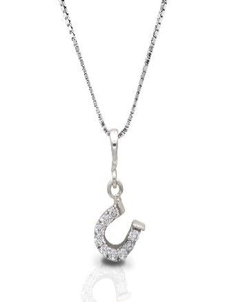 Kelly Herd Clear Dangle Horseshoe Necklace