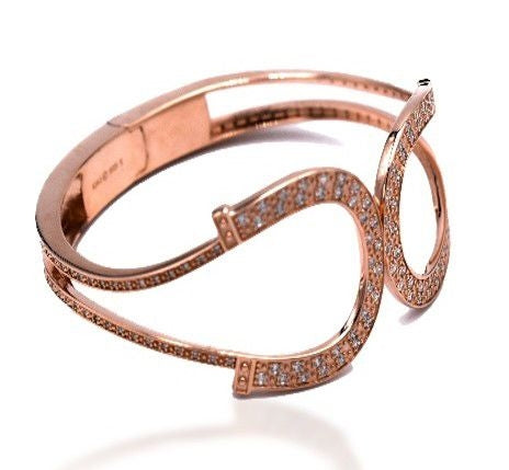 Kelly Herd Rose Double Horseshoe Bangle Bracelet