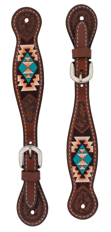 Weaver Turquoise Cross Aztec Ladies Spur Straps