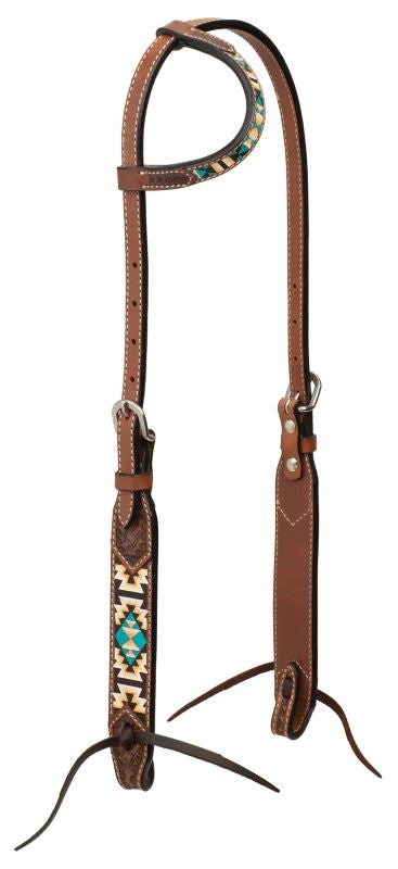 Weaver Turquoise Cross Aztec Sliding Ear Headstall
