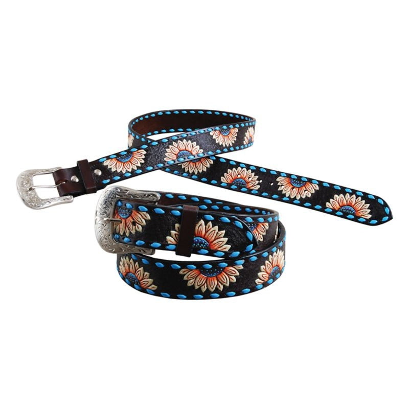 Circle Y Sunflower Buckstitch Belt
