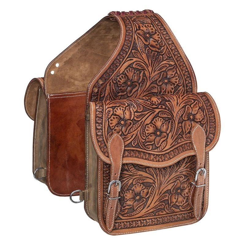 Tough1 Floral Tooled Saddle Bag