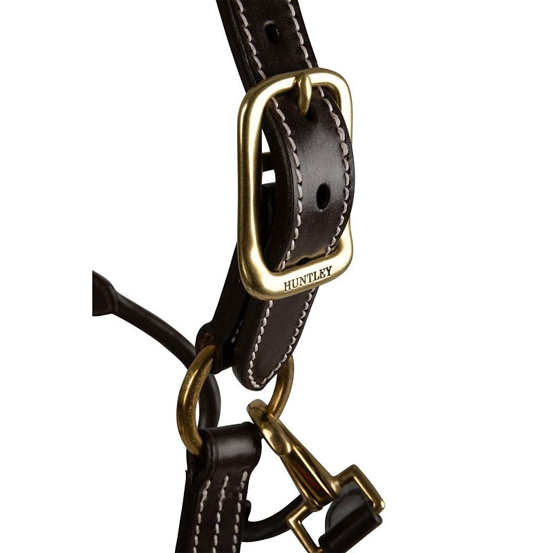 Huntley Fancy StitchLeather Pad Halter Full Havana