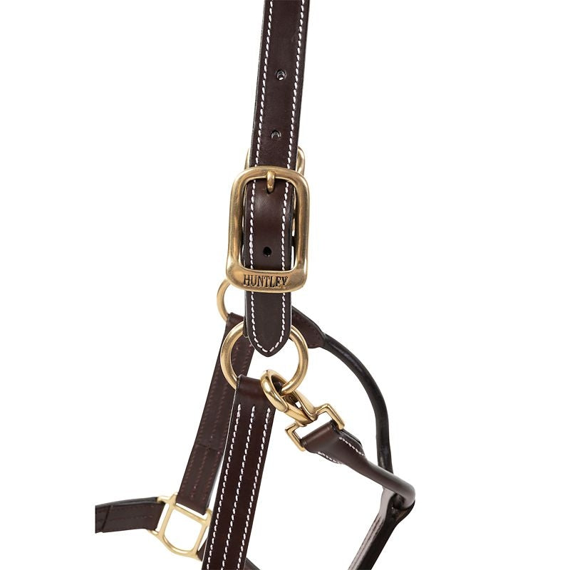 Huntley Leather Triple Stitch Halter with snap Full H