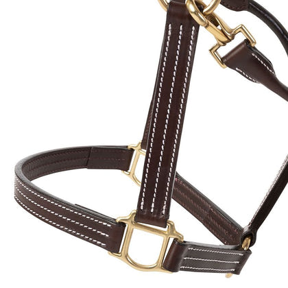 Huntley Leather Triple Stitch Halter with snap Full H