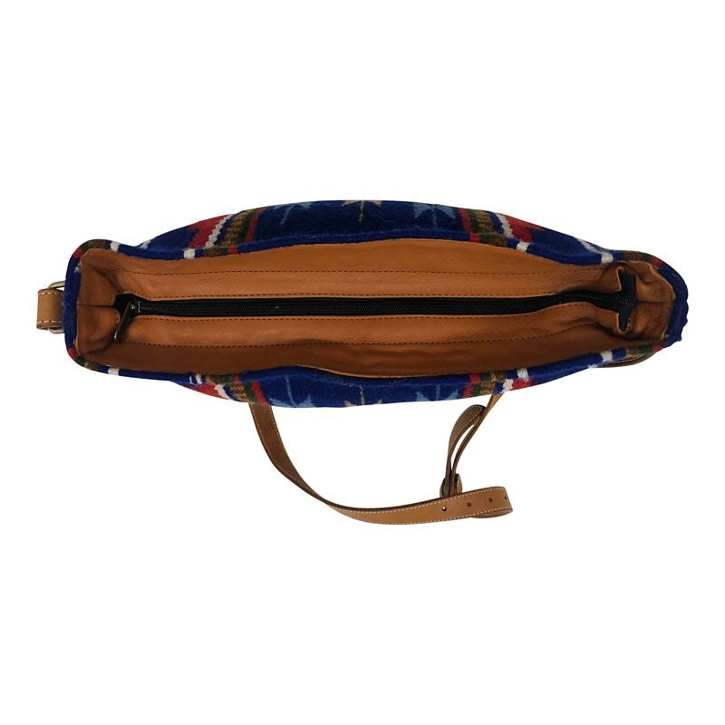 Huntley Navajo Western Aztec LG Zipper Purse Blue