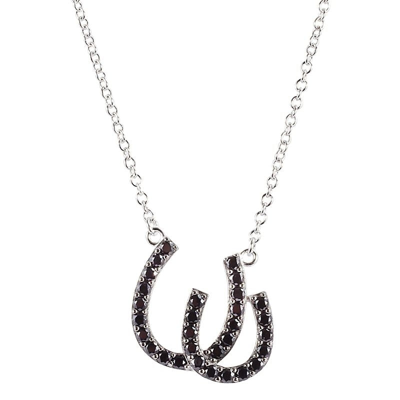 Kelly Herd Double Black Horseshoe Pendant