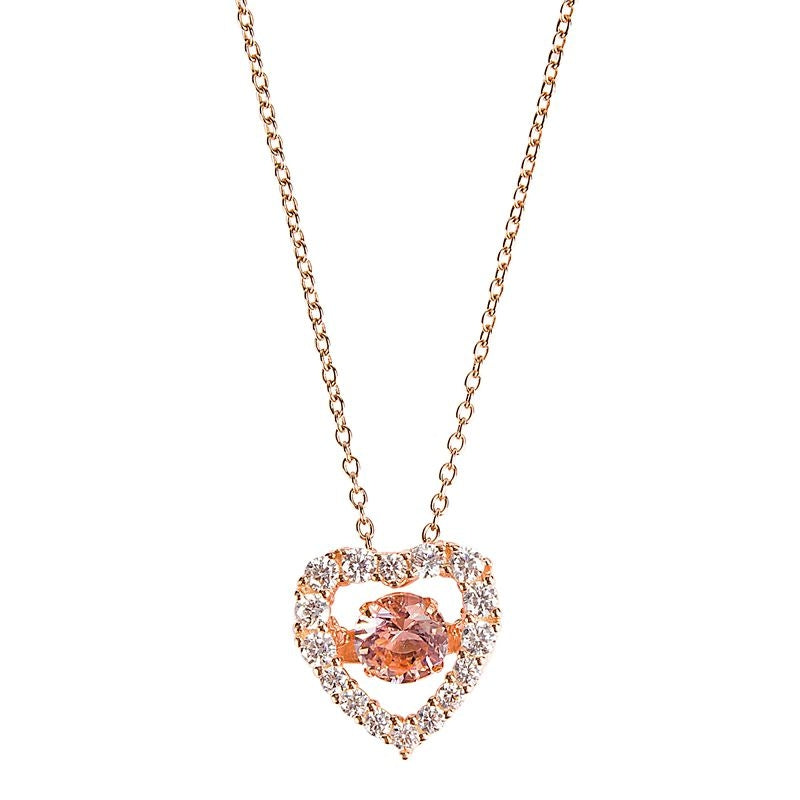 Kelly Herd Clear and Pink Heart Pendant