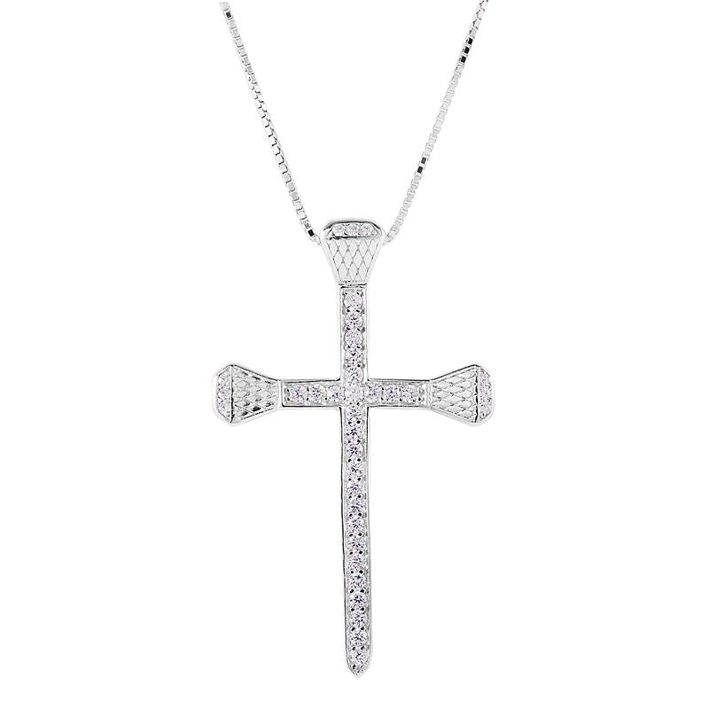Kelly Herd Pave Horseshoe Nail Cross Necklace