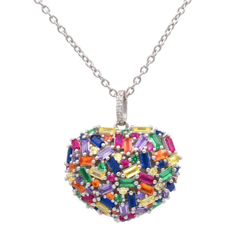 Kelly Herd Multi-Color Heart Necklace