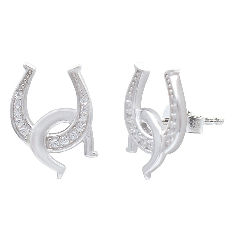 Kelly Herd Clear Double Horseshoe Earrings
