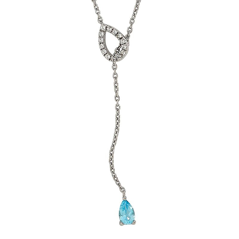 Kelly Herd Blue Topaz Fixed Lariat Necklace