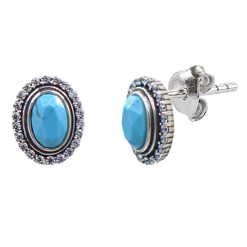 Kelly Herd Oval Turquoise Earrings