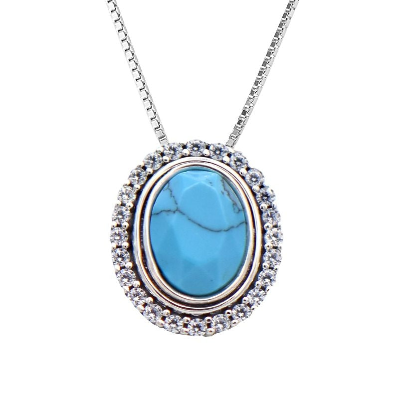Kelly Herd Oval Turquoise Pendant Necklace