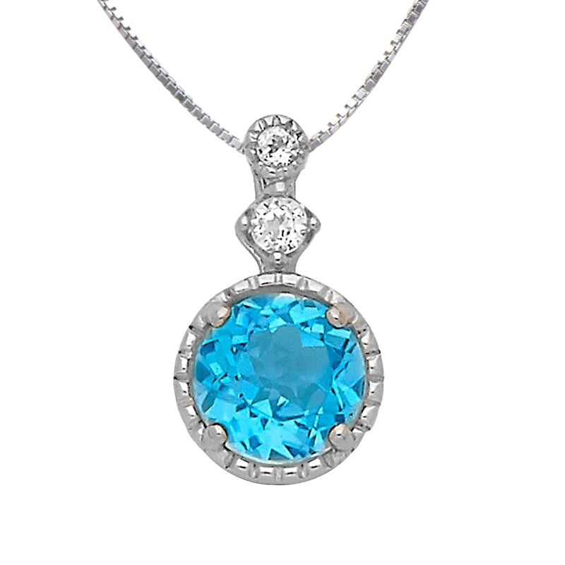 Kelly Herd Blue Topaz Three Stone Pendant