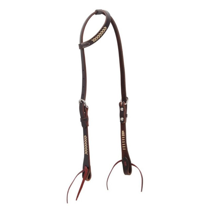 Oxbow Sonoma SlipEar Headstall with Rawhide Dk Brown