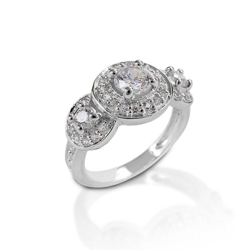 Kelly Herd Three Stone Ring SS