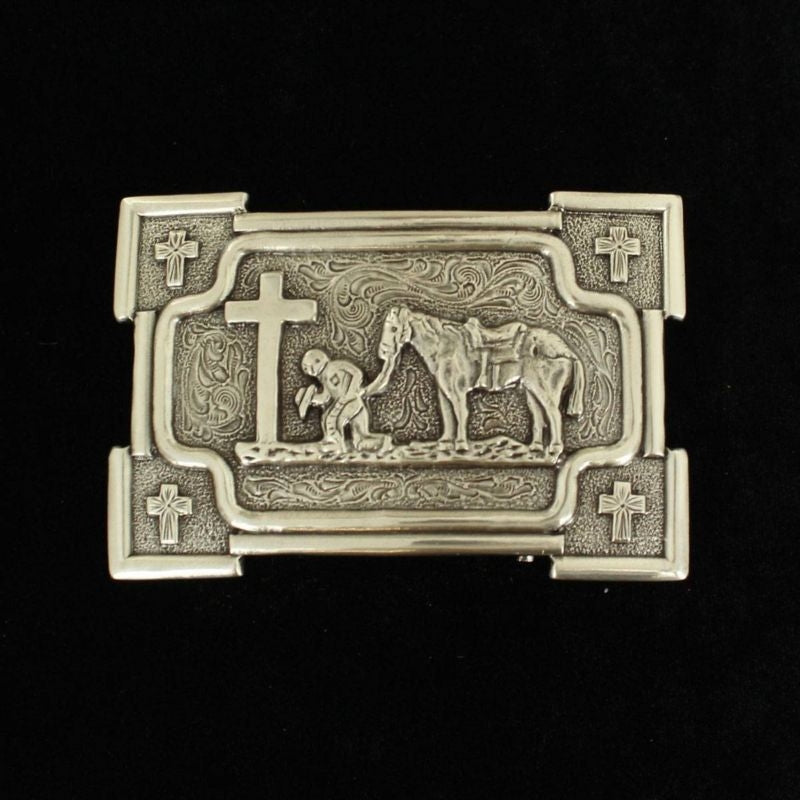 Nacona Mens Rect Smooth Edge Cowboy Cross Buckle
