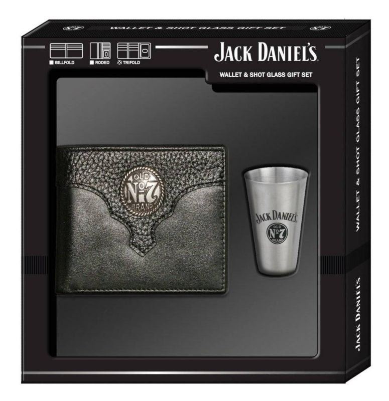 Jack Daniels Billfold Wallet Shot Glass Gift Se
