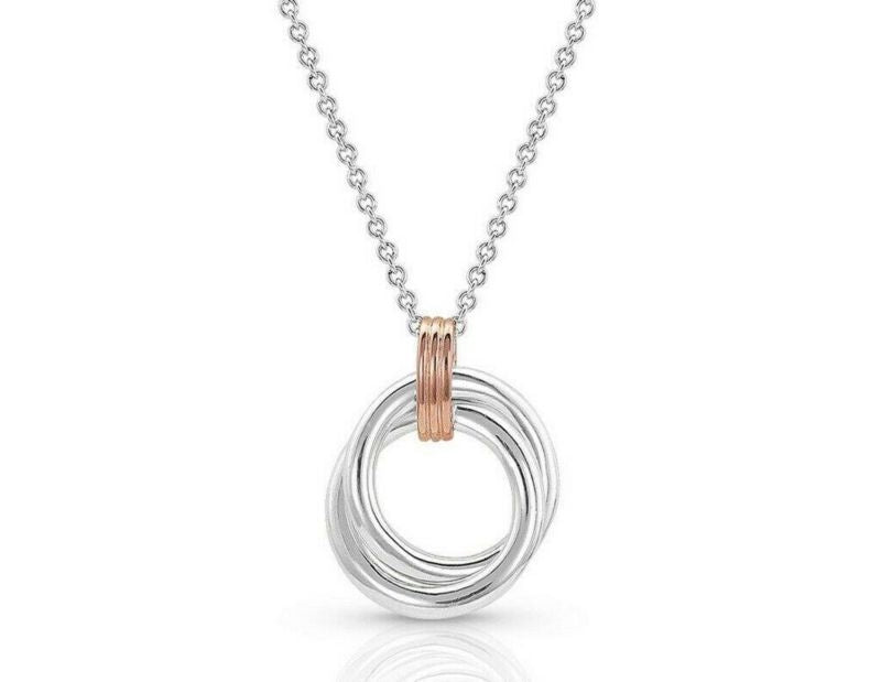 Montana Silversmiths Two Tone Double Ring Necklace