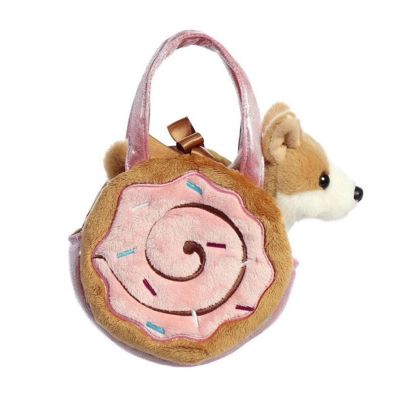 Plush Corgi In Cinnamon Roll Purse