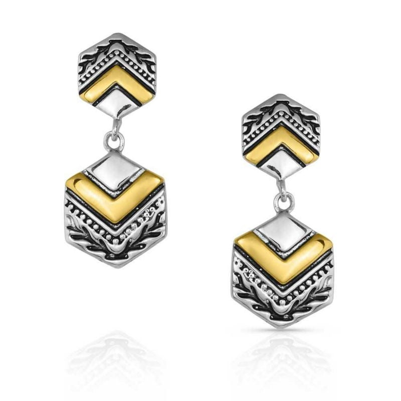 Montana SS Charmed Chevron Silver Earrings