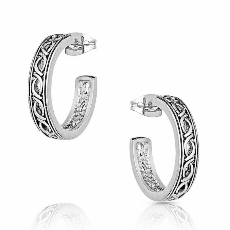 Montana Silversmiths Barbed Wire Hoop Earrings